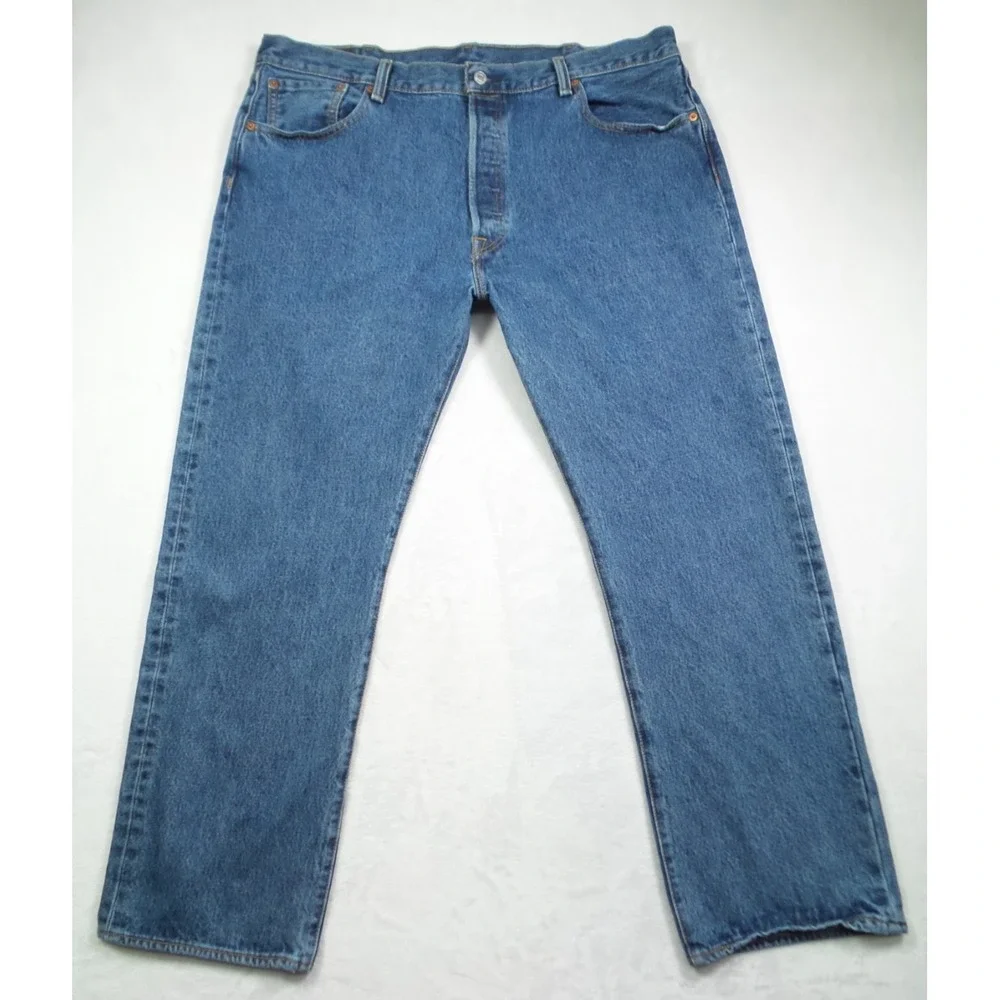 Levis 501 Jeans Mens Size 40 x 30 Blue Denim Classic Button Fly Straight Leg‎